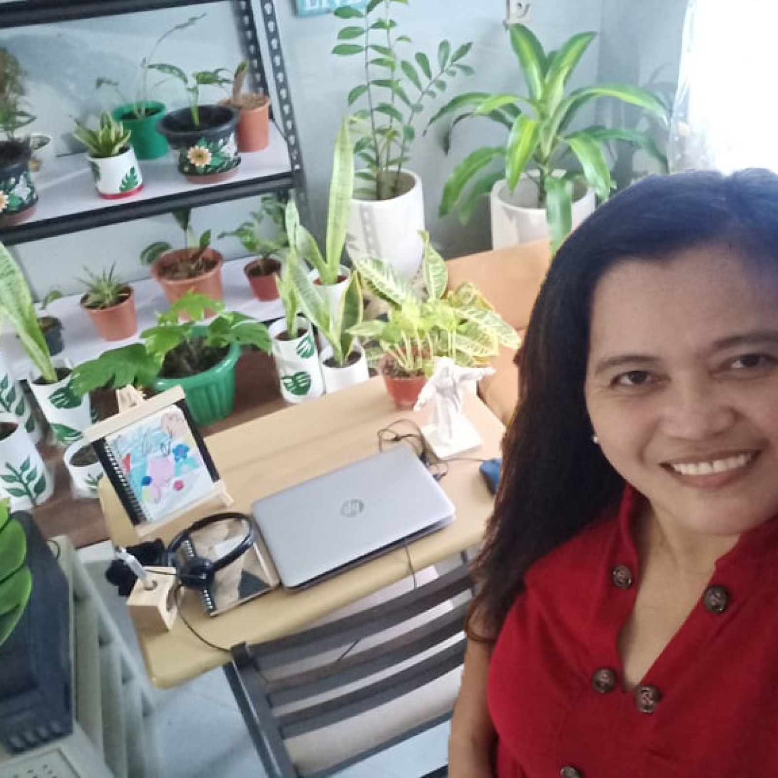 Madame Stella Serrano of GS Reading and her eco-themed working space