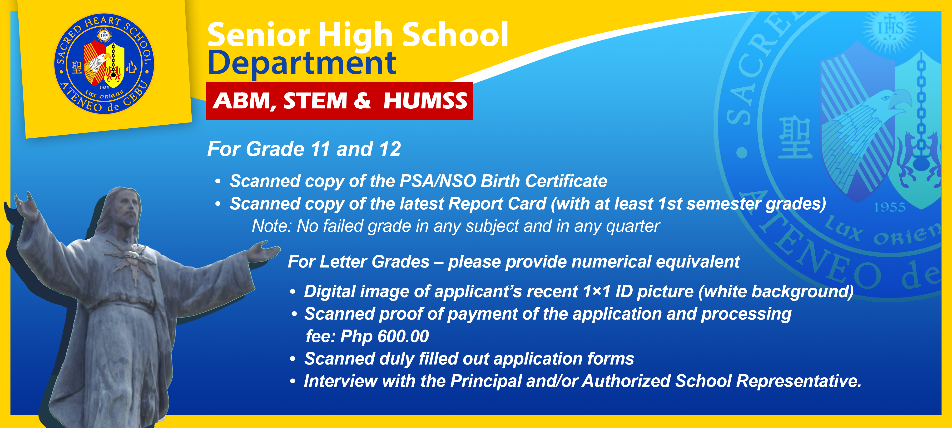 admission requirements SHS sy 21-22