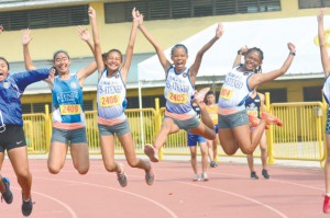 FLY, EAGLES, FLY. The SHS-Ateneo secondary girls athletics team powered through a pressure-packed final day to overcome a slow first day and win the overall title of the Cesafi. (Sun.Star Foto/Amper Campaña)
