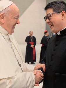 Msgr. Limchua with Pope Francis