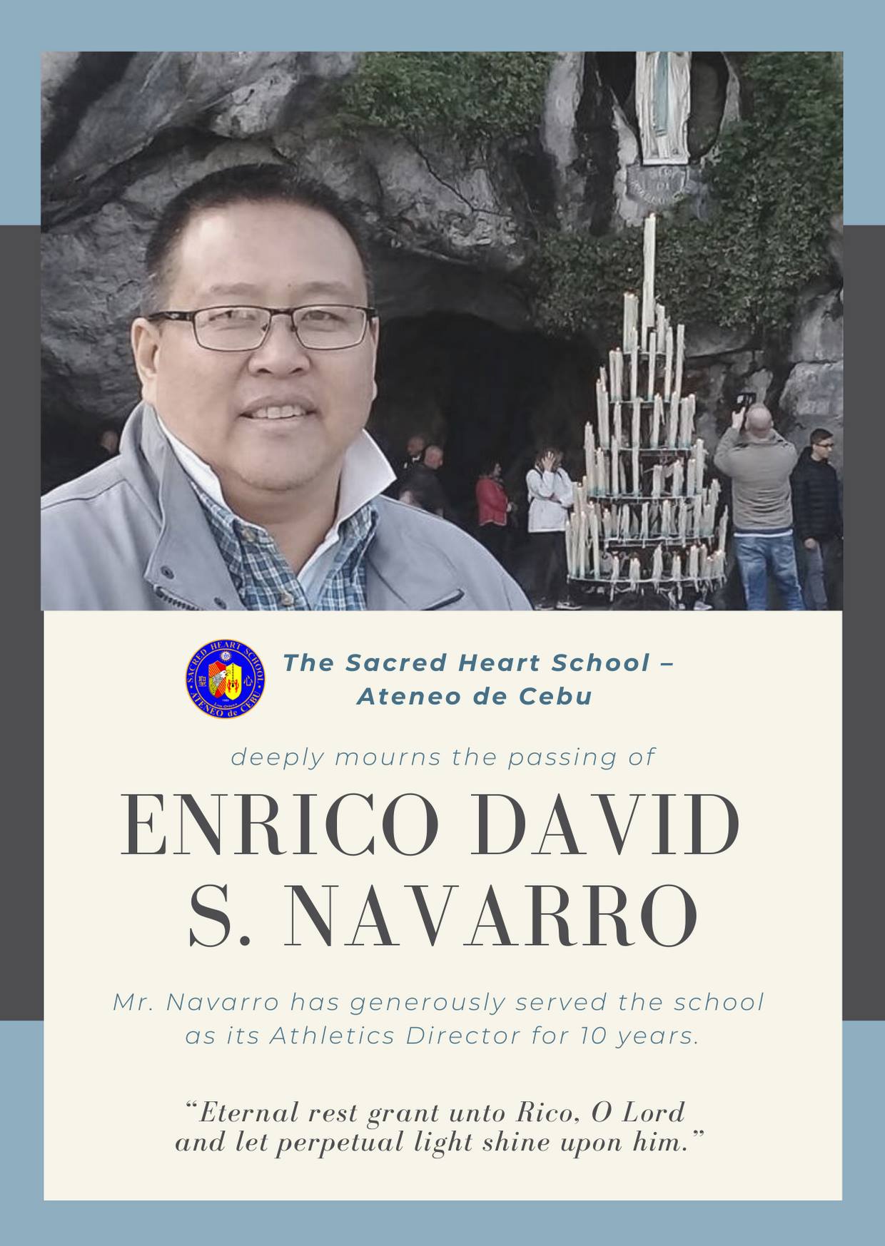 SHS-AdC deeply mourns the passing of Mr. Enrico David S. Navarro